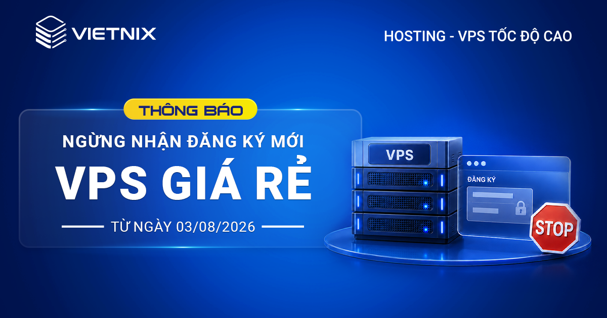 Thông báo điều chỉnh danh mục sản phẩm VPS