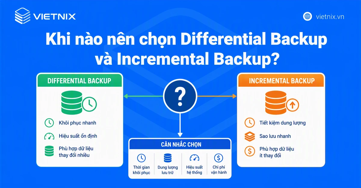 Differential Backup là gì? Cách hoạt động, phân biệt Differential Backup và Incremental Backup 37 Khi nào nên chọn Differential Backup và Incremental Backup?