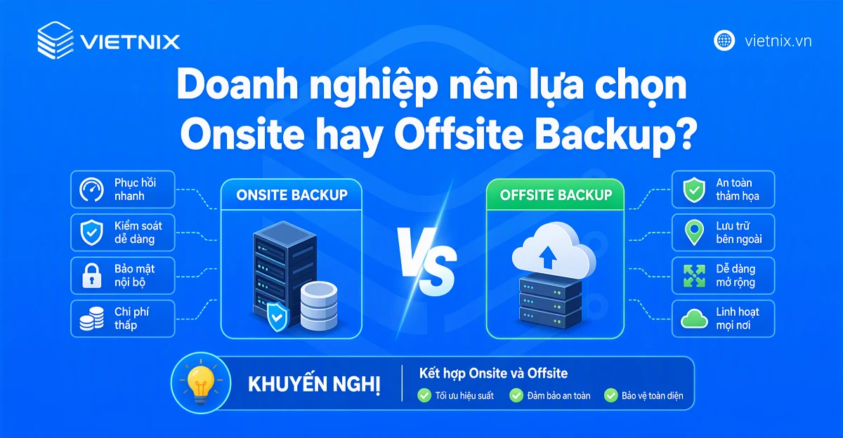Offsite backup là gì? So sánh Onsite Backup và Offsite Backup 27 Doanh nghiệp nên lựa chọn Onsite hay Offsite Backup?
