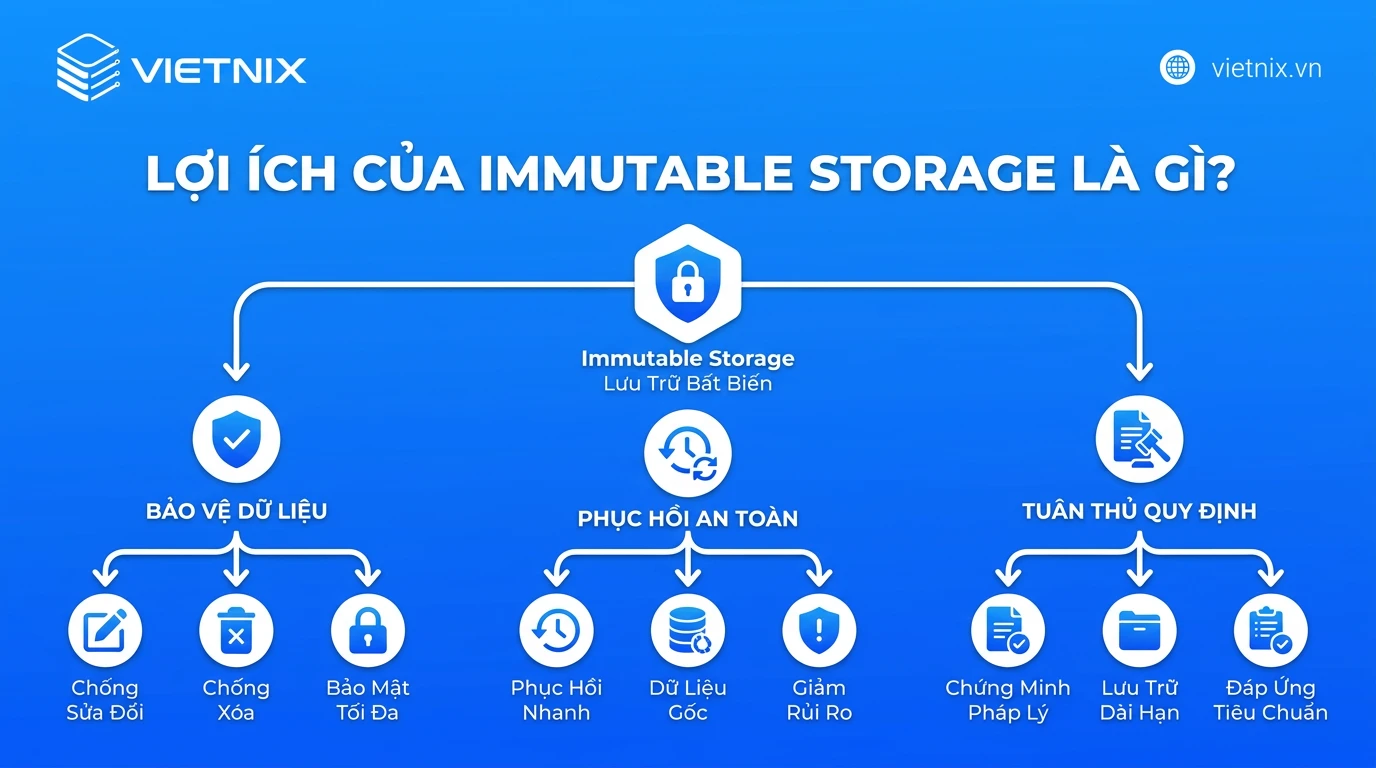 Lợi ích của Immutable Storage là gì?